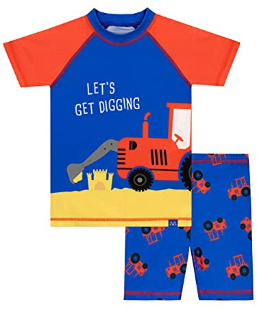 Harry Bear Garçons Maillot de Bain Deux Pièces Tracteur Bleu 12-18 Mois