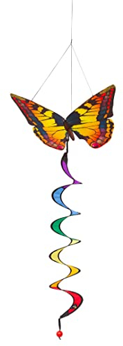 HQ Design Windspiration - Twist, UV-beständige und wetterfeste Windspiel Deko für Garten, Terrasse und Balkon - inkl. Aufhängung (Butterfly Swallowtail)