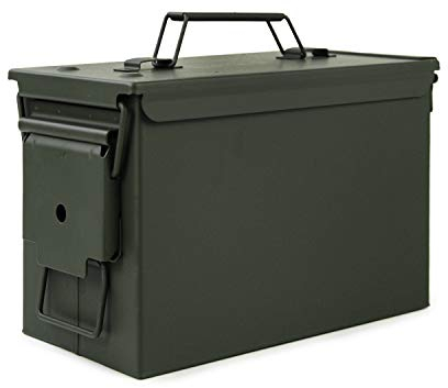 GUGULUZA Munitionskiste Munitionsbox Werkzeugkasten Metall Neu Ammo Box Wasserdicht, Armeegrün - Kal.50