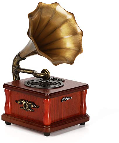 Giradischi nero retrò, giradischi con Bluetooth, fonografo e riproduzione CD, radio FM, funzionamento tramite telecomando