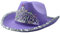 Ruluti Tiara Cowboyhut Lila Cowgirl Paillettenhut Nicht Gewebt Blinkender Crown Cap Für Partykostüm, 22-22.8in/56-58cm