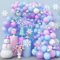 Kit per arco di palloncini a forma di fiocco di neve, 103 pezzi, viola perla, blu, bianco, argento metallizzato, fiocchi di neve, palloncini in lattice, ghirlande per Natale, inverno, paese delle