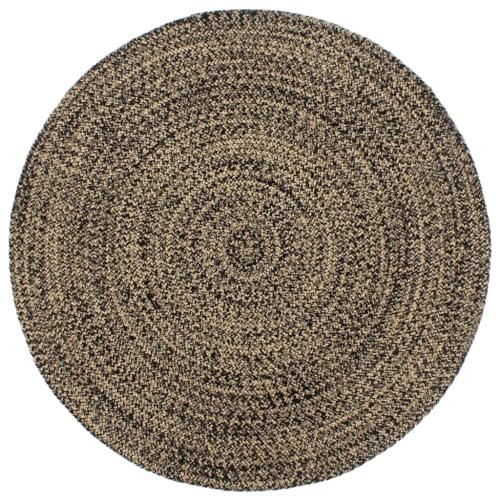 vidaXL Teppich Handgefertigt Jute Wohnzimmerteppich Juteteppich Handwebteppich Bodenmatte Schlafzimmer Wohnzimmer Flur Schwarz Braun 180cm