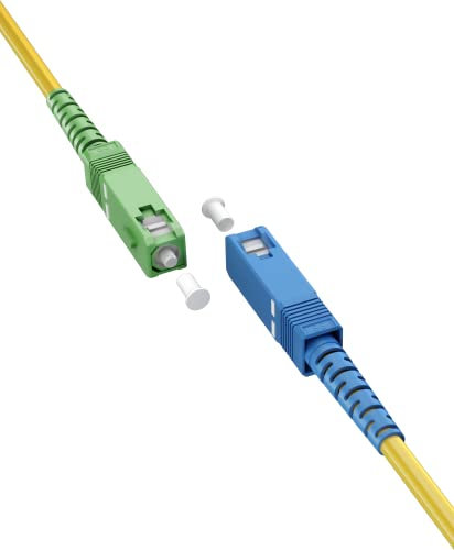 goobay 59664 FTTH Cable de fibra óptica/monomodo (OS2) Simplex/SC APC (8°) macho a SC-UPC (8°) macho/cable óptico / 20 metros