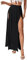 GORGLITTER Rock Lang Mit Schlitz Damen Rock Mit Seitenschlitz Maxirock Mit Hoher Taille Doppel Geteilter Maxi Rock Schwarz S