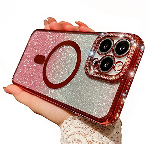 Rokmym Schutzhülle für iPhone 12, Farbverlauf, Glitzer, mit Magnetverschluss, für iPhone 12, für Damen und Herren, Blitz-Design, luxuriös, TPU, stoßfest, für iPhone 12