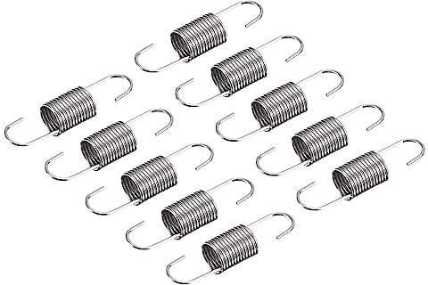 sourcing map 50Pcs Extended Spring 9/32 inch x 1-3/16 inch, 0.027 inch Spring Steel Dual Hook Tension Springs for Machinery Construction