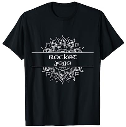 Rocket Yoga Typ Mandala Grafik T-Shirt