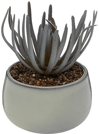 Atmosphera - Künstliche Pflanze Keramiktopf - H.18 cm - Perle grau
