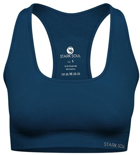 STARK SOUL Sport BH - herausnehmbare Cups, Medium Support | Marineblau, Größe XL