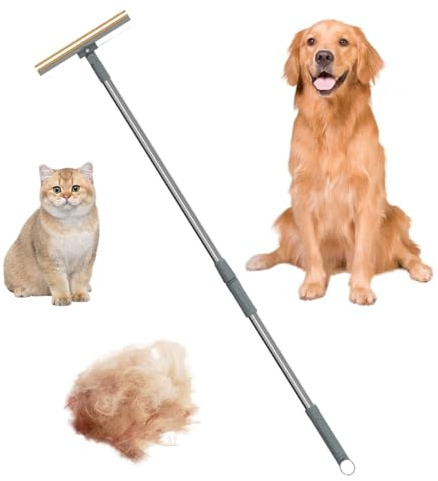 Pet Hair Remover For Carpet, Pet Hair Remover Carpet Rake Lint Scraper,Dog Cat Hair Removal Brush Tool,180° Rotating Cat Dog Hair Carpet Scraper -Lint Remover For Carpet, Couch (Mop Type Scraper)