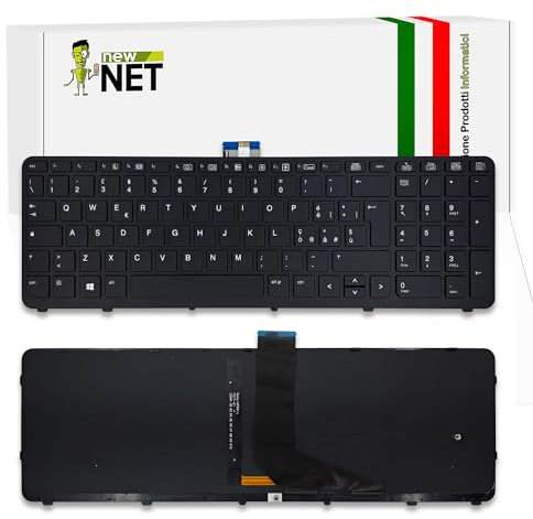 new net - Tastiera Compatibile con HP 733688-061 [Frame Nero - Retroilluminata - Italiana]