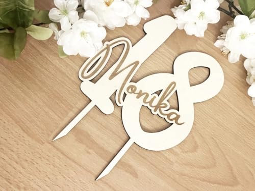 NoriKids Cake-Topper personalisiert & handgefertigt | Tortenstecker aus Holz | Tortendeko Geburtstag | Jahreszahl & Namen | individuelle Geburtstagsdeko | personalisierte Geschenke