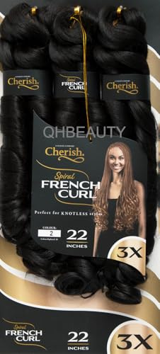 CHERISH SYNTHETIC CURLY BOUNCY HAIR EXTENSION BRAID - 3 x SPIRAL FRENCH CURL 22 (COLOR 2)