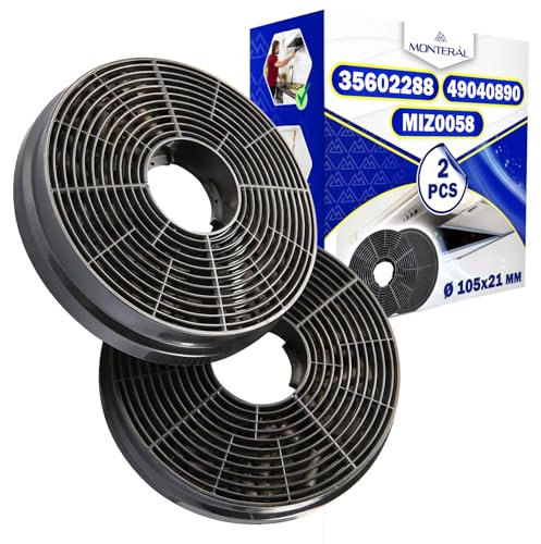 2 Pieces Active Carbon Filter for Cooker Hood 105 x 21 mm Type CF130 with the Original Code 35602288 49040117 49040890 for Candy for Hoover MIZ0058 for Respekta - MONTERAL