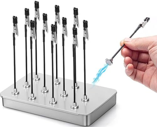 Dritte Hand Löten, 12 Stück Flexibler Löthilfe mit Krokodilklemmen und Magnetischem Sockel, Ideal für Löthilfe, Elektronik, Platinenhalter und Modellbau Farben (weiß)