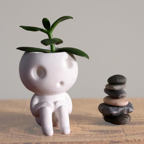 Kodama Pot de fleur – Pot d’intérieur inspiré par Studio Ghibli – Décoration – Mini pots pour plantes succulentes – Esprits des arbres – Esprits des arbres – Esprits des arbres – Esprits des arbres (L