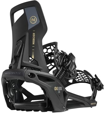 Nidecker OG Supermatic Snowboard Bindungen – Auto Open System mit verstellbarem Highback - M - Black