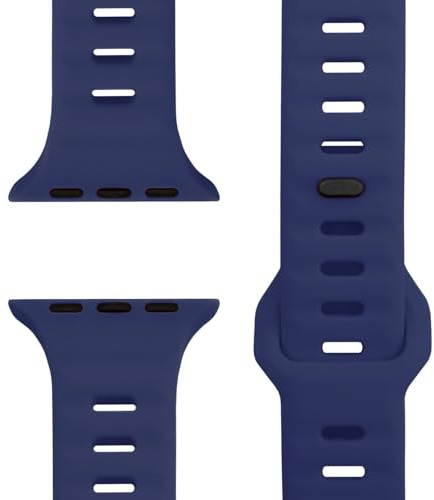 NALIA Motion Silikon Armband für Apple Watch 42/44/45/46/49mm, Marineblau | 49mm/46/45/44/42 Serie 1-3