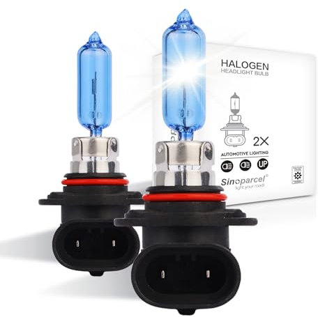 Sinoparcel HB3 Headlight Bulb, 5000K Daylight White 12V 65W 9005 Bulb for Main High Beam, for Stock Halogen Replacement, Plug and Play, IP67, Pack of 2