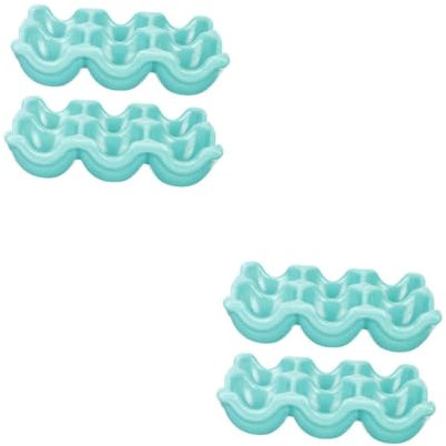 Garneck 2sets Ceramic Egg Tray Eggs Egg Holder for Fridge Duck Egg Cartons Countertop Egg Holder Ceramic Egg Holder Egg Tray Serveware Ceramic Deviled Egg Holder Egg Dish Sky-Blue 2pcs*2