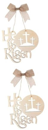 MAGICLULU 2St Anhänger Er ist auferstanden Zeichen für Kranz Girlande Ornamente Dekorationen Tag Baum wandverkleidung Wand polsterung dekorativer Türkranz er ist Kranz auferstanden Textil