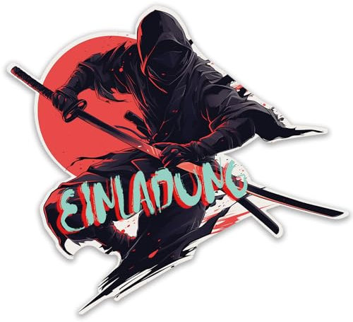 ZELAITE 12 Ninja Einladungskarten Kindergeburtstag für Jungs und Mädchen, Geburtstagseinladungen für Kinder inkl. 12 Briefumschläge, Geburtstagseinladungen,Party deko,Einladung Einschulung (J)