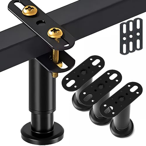 pingping1991 Pieds Réglables de T de sommier sans Perçage, Pied Reglable de Support de lit Métal Pied sommier à Lattes,pour Lattes Universel Sommier Armoire, Canapé（4pcs/8-12cm）