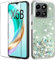 HuiYouMY Glitter Bling Case Cover Compatible with HONOR X6B 4G Phone Case with 1 Pack Tempered Glass Screen Protector Phone Case,Soft TPU Slim Fit Shockproof Anti-Scratch-Green