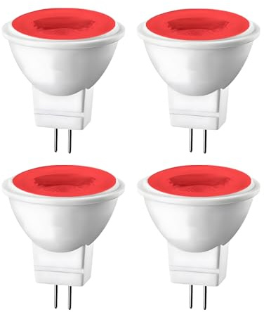 4-Pack 12V LED Landscape Light Courtyard Path Paver Flood Light (Red)