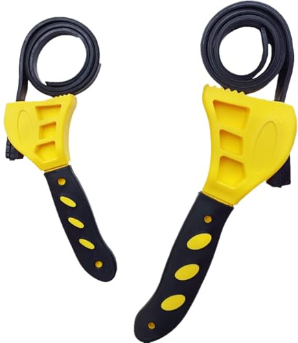 Shirene Gummiband-Schlüsselset,2 Teilig Universal Einstellbar vVerstellbar für Rohre Gläser Ölfilter & Sanitärarbeiten Universalgriff für Heimwerker Auto & Haushalt (15,2 cm & 20,3 cm)