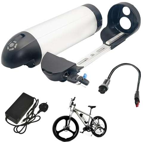JHKJ 24V 15Ah Lithium-Akkupack, 36V 17,5Ah Unterrohrakku, 48V 10Ah Trinkflaschen, Lithium-Akkus mit Ladegerät, Ersatzakkus für E-Bikes,Plug2 24v10ah