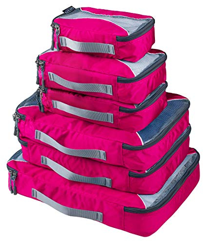 G4Free 3/6/7 Pièces Organisateur de Voyage Cube d'emballage Sac de Rangement pour Valise à Vêtements Différents Tailles des Cubes