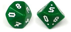 Tarquin OptiDie Würfel (Paar numerisch ausgewuchtete D10 0-9 und 00-90)