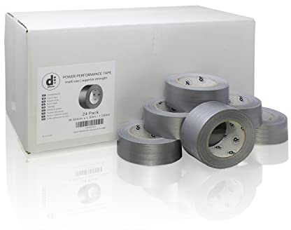diffutec 24 Rollen [1 Karton] PROFI PANZERTAPE POWER PERFORMANCE - 50 mm x 50 Meter, stark klebend - handreißbar - gewebeverstärkt - Farbe: silbergrau - Gewebeband | Steinband | Reparaturband