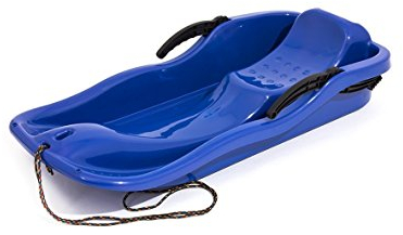 NEUSTANLO | Bobschlitten Race | Blau | hochwertiges Kunststoff | inkl. Zugseil und Bremshebel | ideal auch als Rodel, Bob, Schlitten oder Schneegleiter