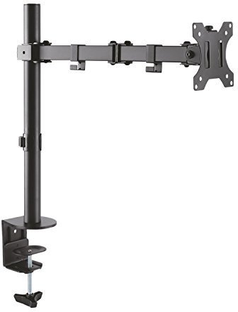 Aisens Eco-Tischhalterung, drehbar und neigbar, für Monitor/Fernseher (3 Stifte, 1 Arm), 13-32 cm, Schwarz