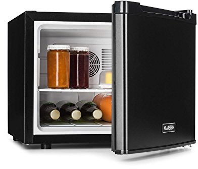 Klarstein Manhattan - Minibar, Mini-Kühlschrank, Getränkekühlschrank, 35 Liter, 3-stufiger Temperaturregler, wechselbarer Türanschlag, schwarz