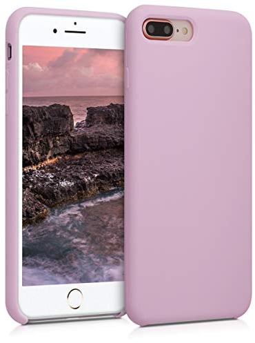 kwmobile Hülle kompatibel mit Apple iPhone 7 Plus/iPhone 8 Plus Hülle - Silikon Handy Case - Handyhülle weiche Oberfläche - kabelloses Laden - Mauve