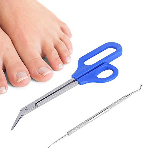 Ciseaux + lime à ongles long manche for ongles, for hommes femmes âgées for ongles épais outils de pédicure ensemble