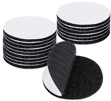 Anstore Klettband Selbstklebend Extra Stark, 20 Stück 50mm Doppelseitig Klettpunkte Klettverschluss für Stoff Selbstklebendes, Polyester und Reißfestem Nylon Klebepad für Wände, Boden, DIY (Schwarz)