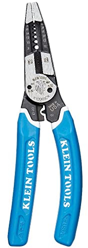 Klein Tools K12065CR Wire Stripper/Cutter/Crimper Tool for Cutting, Stripping, Crimping, Twisting (8-18 AWG Solid, 10-20 AWG Stranded)