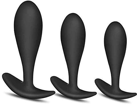 Anal Plug Set Kleine + Mittlere + Große Silikon Butt Plug mit Ausgestellter Basis Sexspielzeug für Erwachsene für Männer Frauen Anfänger Fortgeschrittene