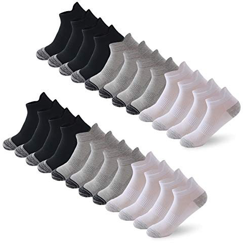 Chaussettes Homme Femme de 12 Paires Sport Coton Socquettes Respirant Courtes Chaussettes (as4, numeric, numeric_35, numeric_40, regular, regular, Mélange)