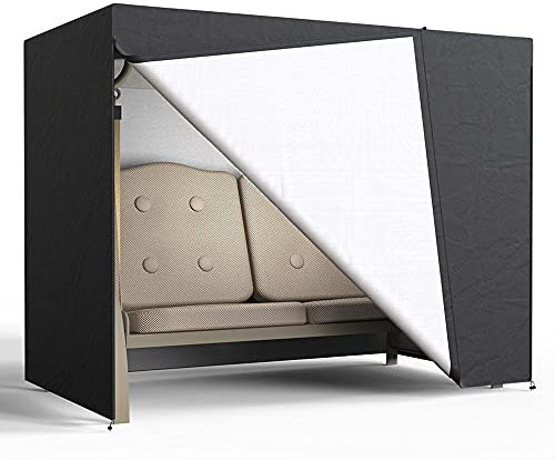 Beenle-Icey 2 Seater Garden Swing Cover - Waterproof Hammock Protector, Windproof, Anti-UV, Dustproof, Heavy Duty Canopy Chair Cover for Garden Furniture, 160 * 125 * 170cm