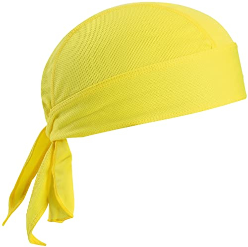 VIAUMBR Bandana Cap Unterm Radhelm Sommer Kopftücher Fahrrad Mütze Kopftuch Piraten Tücher Luftiger Stoff Für Schwimmen Joggen Laufen Wandern Berggehen Radfahren und Motorrad (Gelb)