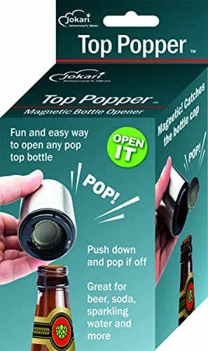 Jokari Magnetischer Einhand-Flaschenöffner. Edelstahl, Flaschenöffner, Barzubehör für Bier- und Gadget-Liebhaber