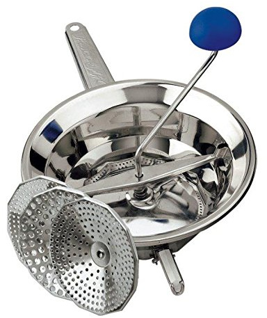 Tredoni 24cm Moulin Any Vegetable Mill Stampfer Karotten/Tomaten/Kartoffelpresse Edelstahl Moulin Reibe Silber (24cm)