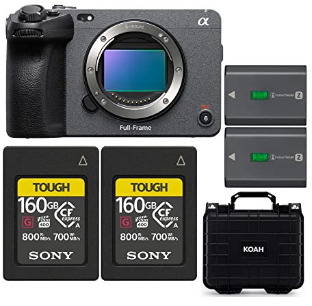 Sony Alpha FX3 Cinema Line Full-frame Camera (Body Only) Bundle with 160GB Memory Card (2-Pack), Rechargeable Battery Pack (2-Pack) and Hard Case with Customizable Foam (6 Items)