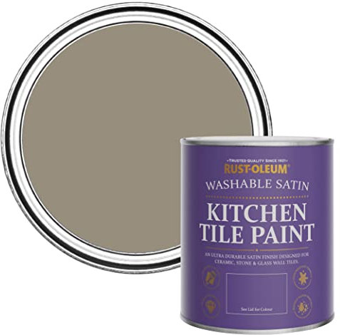 Rust-Oleum Brown water resistant Kitchen Tile Paint in Satin Finish - Cocoa 750ml
